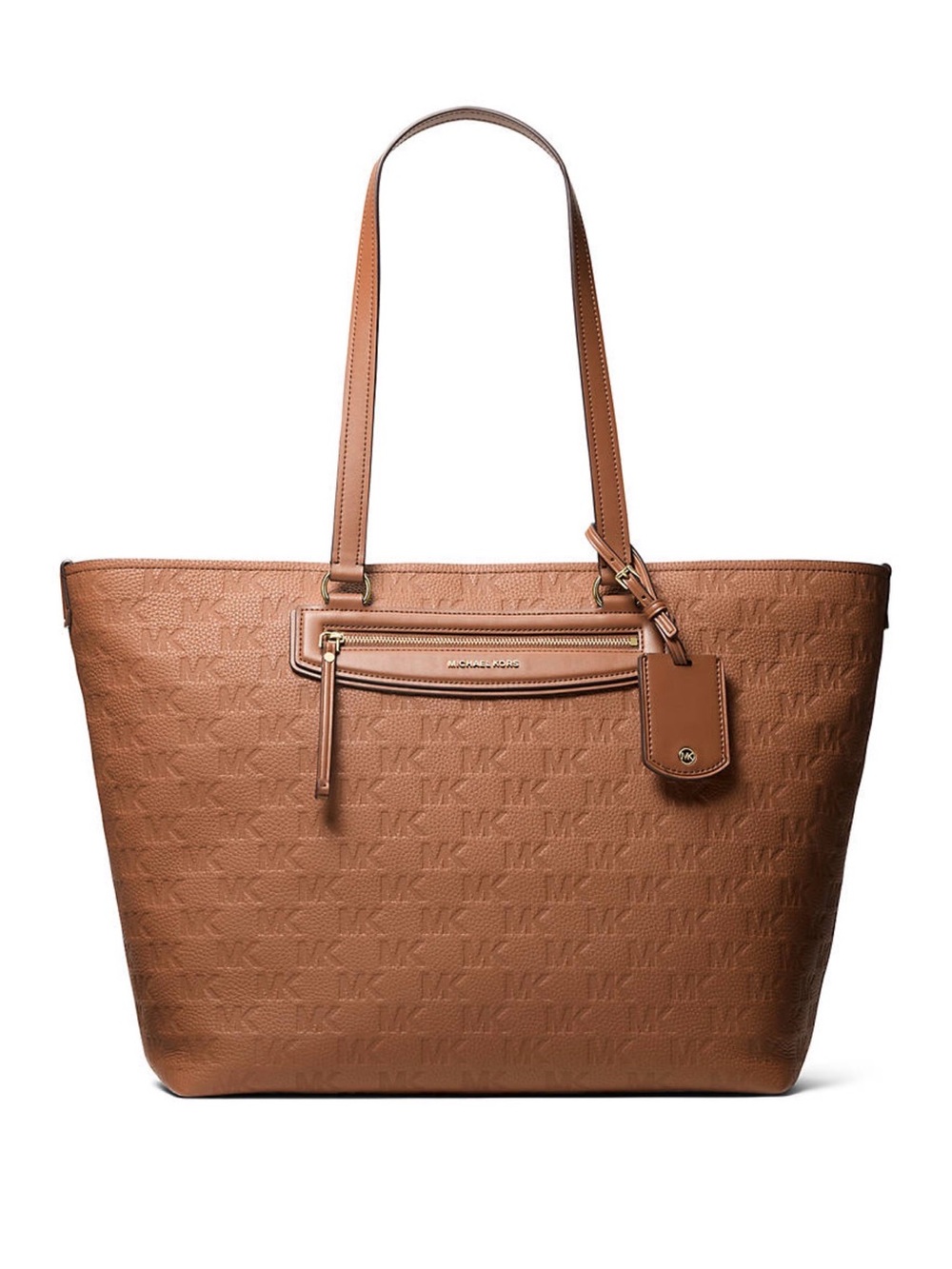 Michael Kors brownEmbossed Logo Leather Net set tote